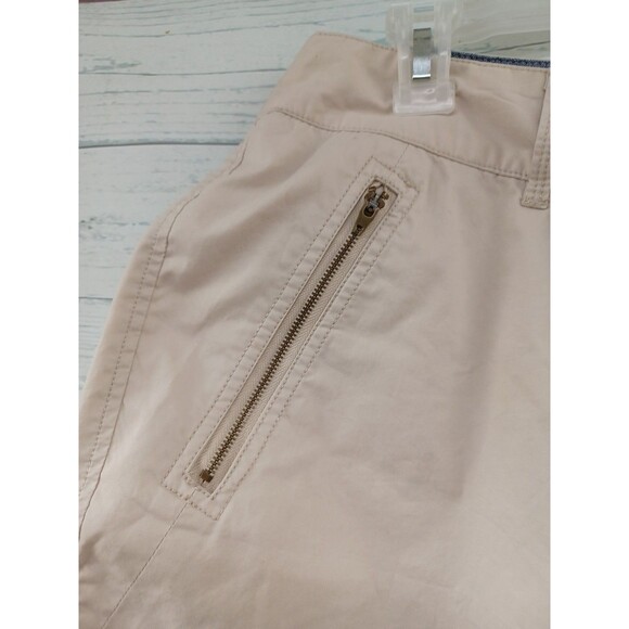 Sunset Rd Womens Bermuda Kakhi Shorts Sz 16 Beige Zip Pockets NWT - Picture 2 of 9